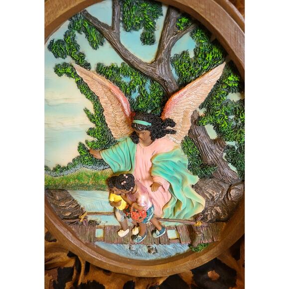 Childrens guardian Angel wall Plaque African American Angle Divine Inspiration - Picture 3 of 6